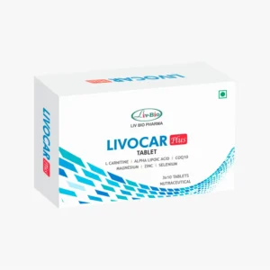 LivBio Livocar Plus, L-carnitine L Tartarate, CoQ10 & Minerals, Veg, 10 Tablets
