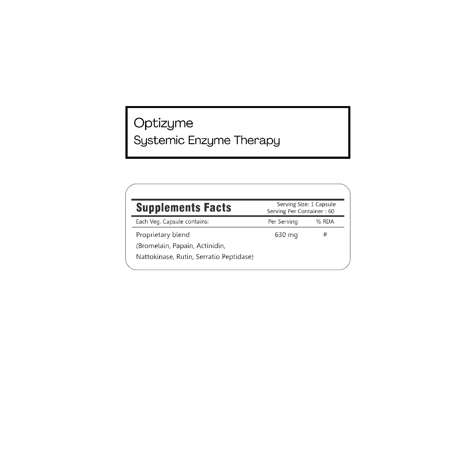FM Nutrition Optizyme, Systemic Enzyme Therapy, 60 Veg Capsules