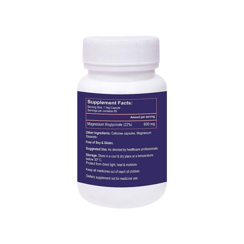 Functional Wellbeing Magnesium Glycinate, 600mg, (60 Veg Capsules) FM