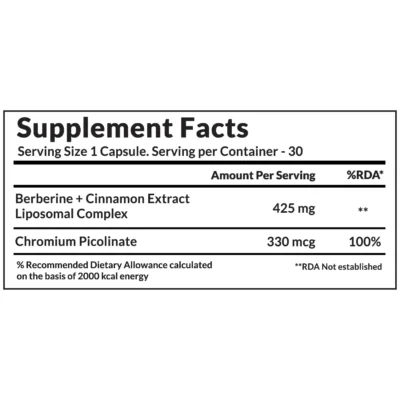 Vitaone Liposomal Berberine Complex Cinnamon + Chromium - 30 Veg Caps