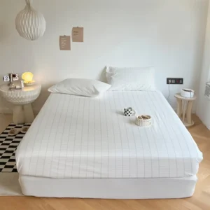 TerreNue’s Grounding King Size Bedsheets & Pillow Cover Combo (White)