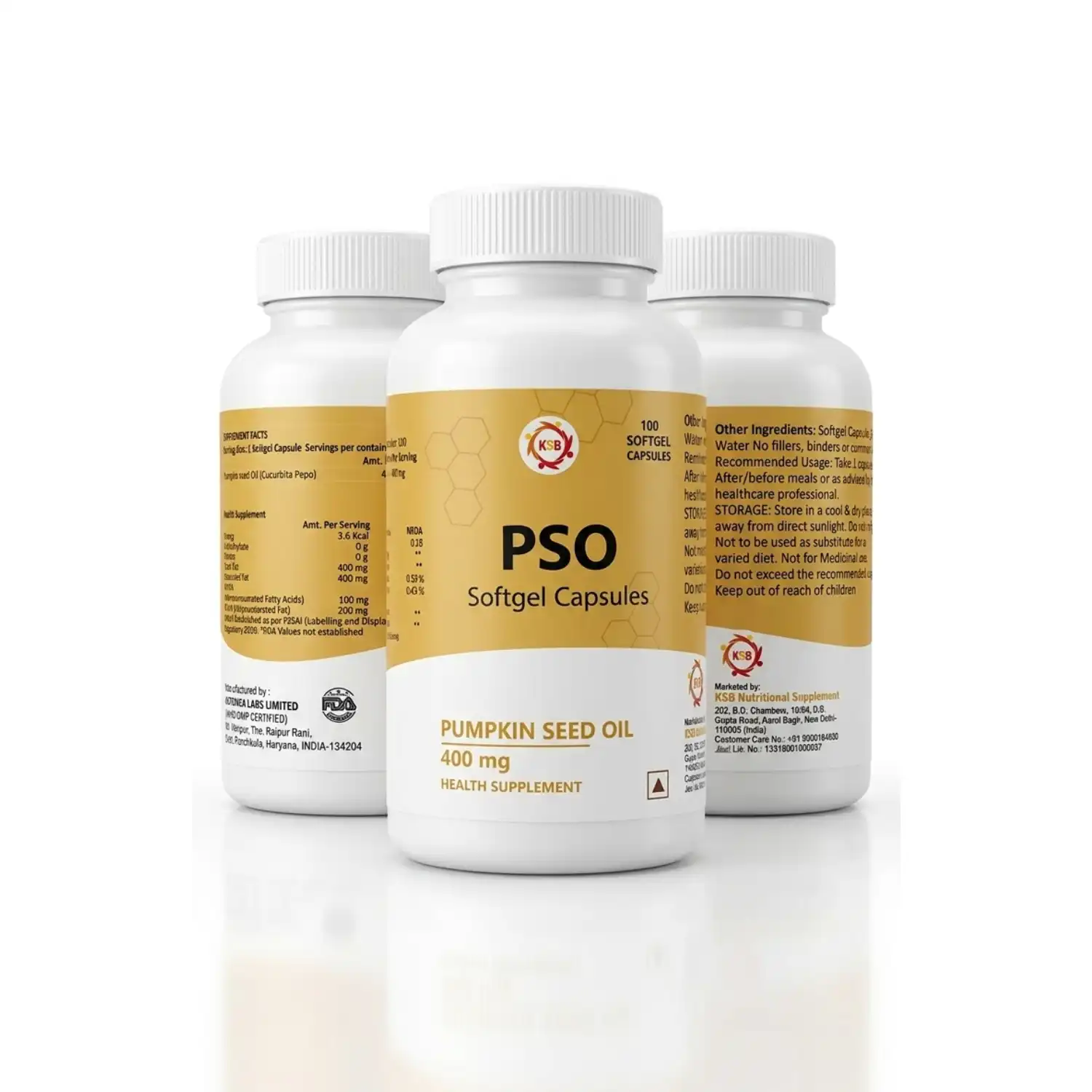 KSB PSO Pumpkin Seed Oil Softgel Capsules