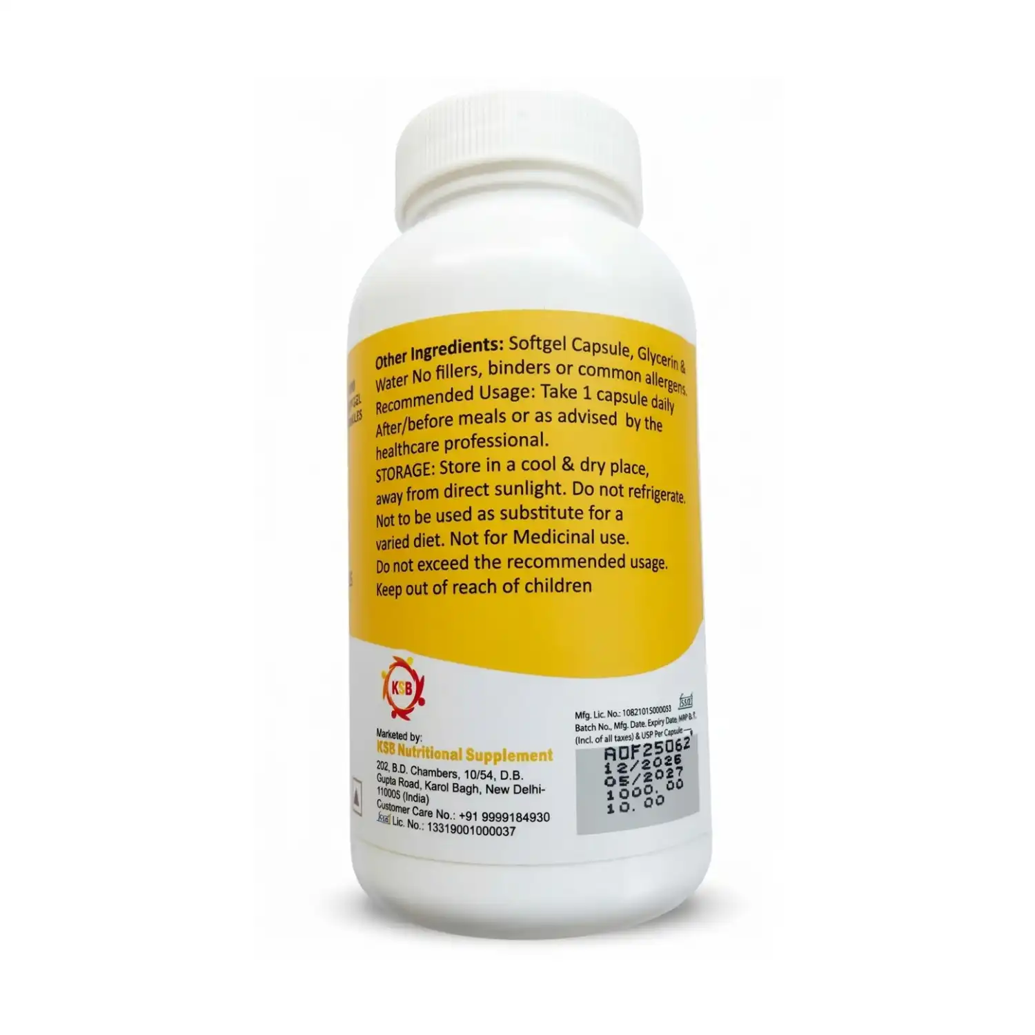 KSB PSO Pumpkin Seed Oil Softgel Capsules